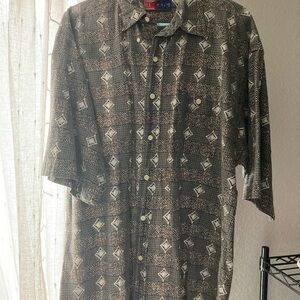 Calvin Klein Black and Gray Casual Button Down Shirt